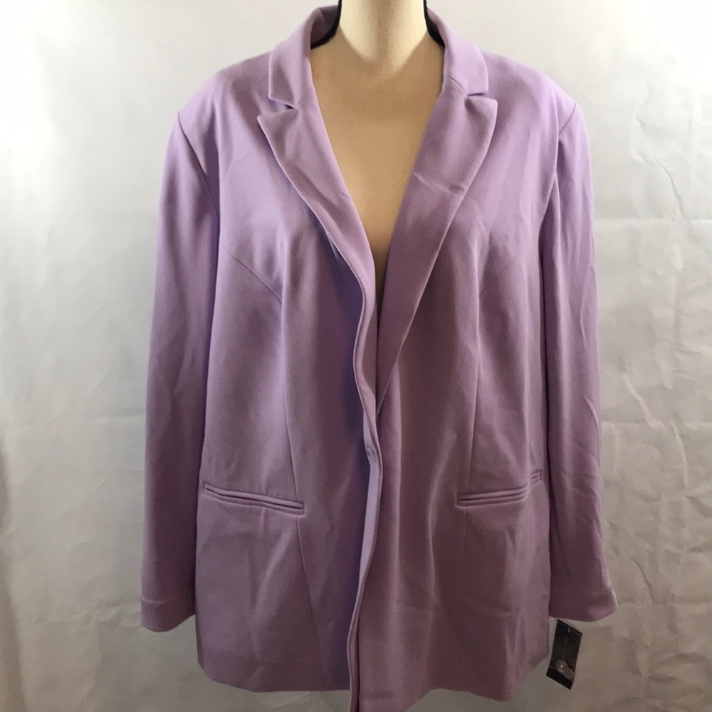 INC NWT Blazer purple faux pockets 3X